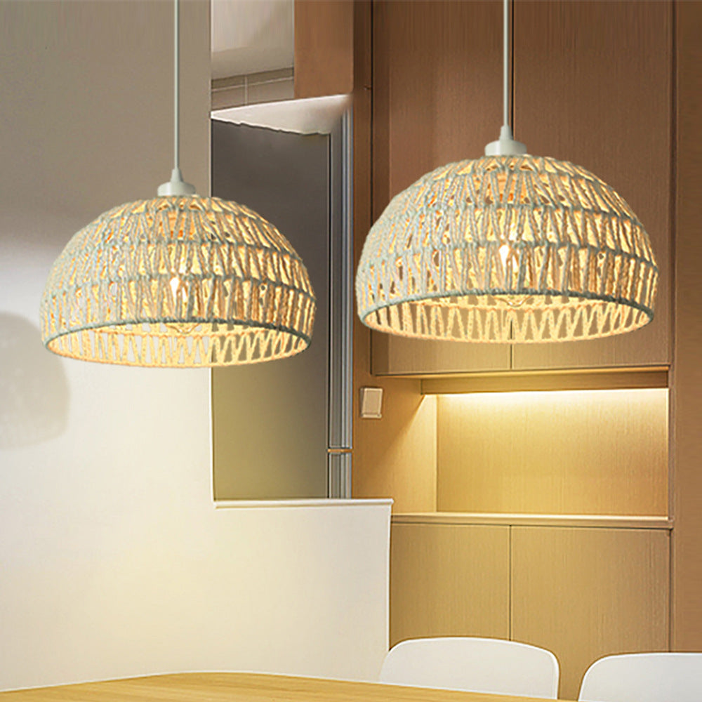Natural Fiber Hanging Light Woven Rattan Bamboo Ceiling Fixture