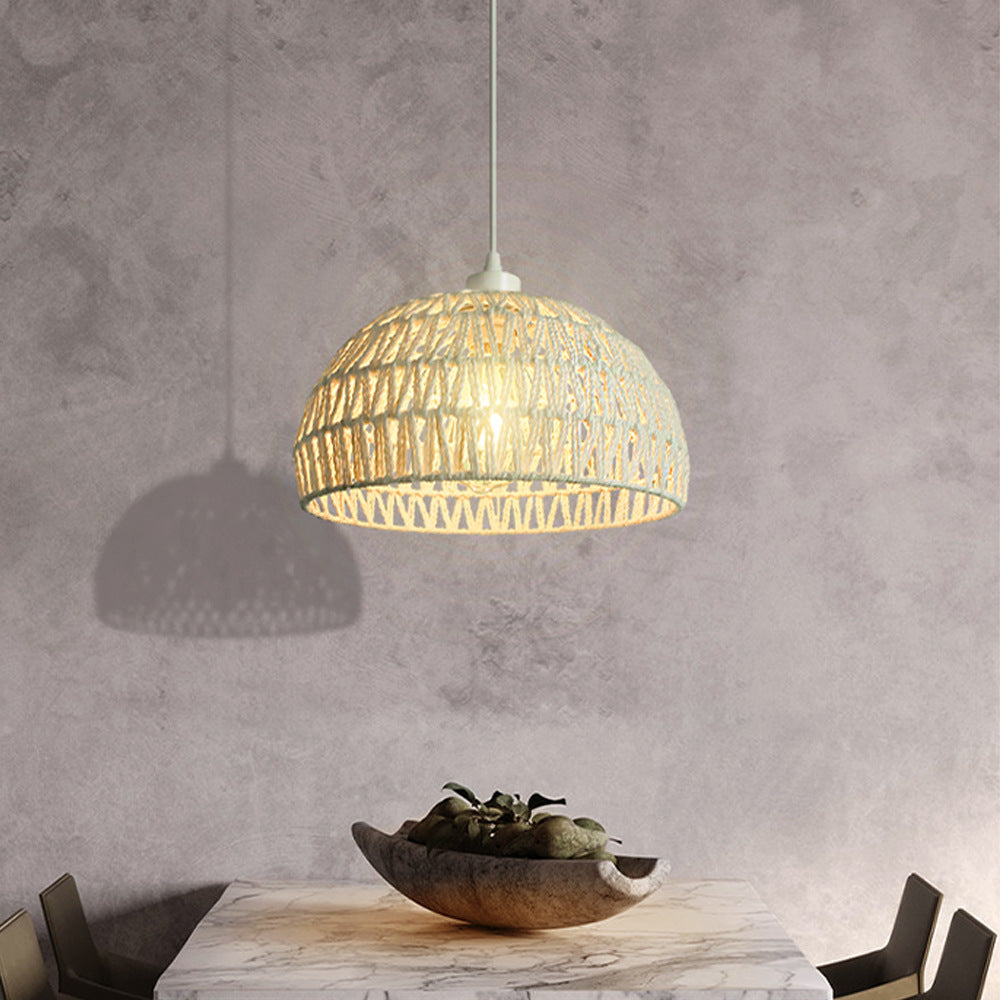 Natural Fiber Hanging Light Woven Rattan Bamboo Ceiling Fixture