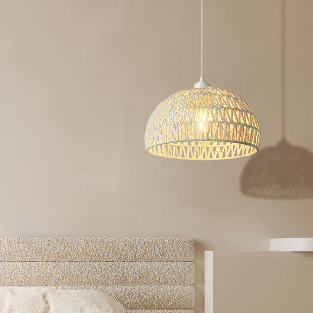 Natural Fiber Hanging Light Woven Rattan Bamboo Ceiling Fixture